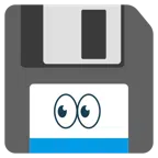 floppy disc + occhi