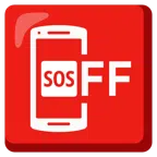 Mobiltelefon aus + SOS-Zeichen