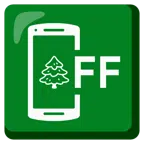 Mobiltelefon aus + Nadelbaum