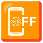 Mobiltelefon aus + gelbe Blüte