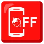 Mobiltelefon aus + Erdbeere