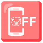 Mobiltelefon aus + Schweinegesicht