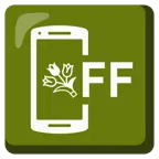 Mobiltelefon aus + Blumenstrauß