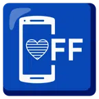 Mobiltelefon aus + blaues Herz
