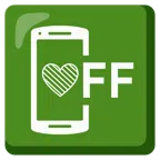 Mobiltelefon aus + grünes Herz