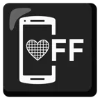 Mobiltelefon aus + schwarzes Herz
