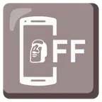 Mobiltelefon aus + Statue