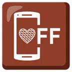 Mobiltelefon aus + braunes Herz
