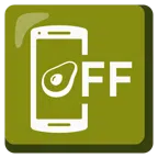 Mobiltelefon aus + Avocado