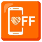 Mobiltelefon aus + oranges Herz