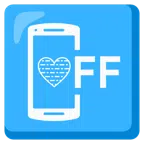 Mobiltelefon aus + hellblaues Herz