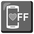 Mobiltelefon aus + graues Herz