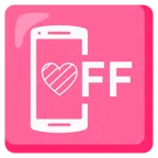 Mobiltelefon aus + pinkes Herz
