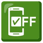 Mobiltelefon aus + weißes Häkchen