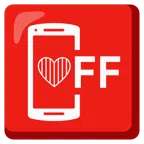 Mobiltelefon aus + rotes Herz