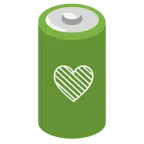 batteria + cuore verde