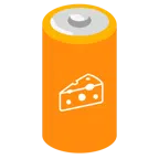 batteria + fetta di formaggio