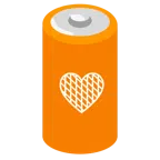 batteria + cuore arancione