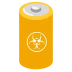 batteria + simbolo del rischio biologico