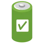 batteria + pulsante segno di spunta