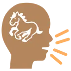 cabeza parlante + caballo