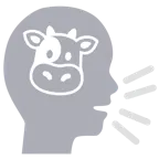 cabeza parlante + cara de vaca