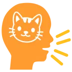 cabeza parlante + cara de gato