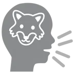 cabeza parlante + lobo
