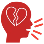 cabeza parlante + corazón roto