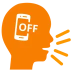 cabeza parlante + teléfono móvil apagado