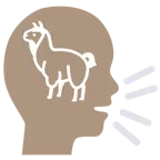 cabeza parlante + llama