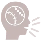 cabeza parlante + béisbol