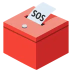 Urne mit Wahlzettel + SOS-Zeichen