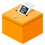 Urne mit Wahlzettel + Mobiltelefon aus