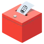 Urne mit Wahlzettel + schwache Batterie