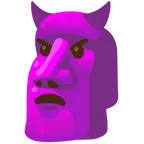 Moai + faccina arrabbiata con corna