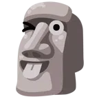 Moai + faccina che fa l’occhiolino e mostra la lingua