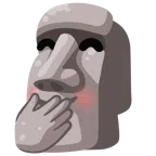 Moai + faccina con mano sulla bocca