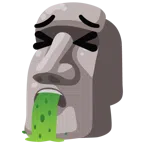 Moai + faccina che vomita