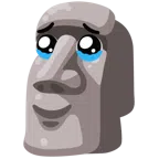 Moai + faccina che trattiene le lacrime