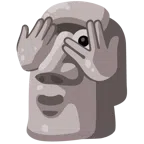 Moai + faccina che sbircia tra le dita