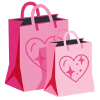borse della spesa + cuore che luccica