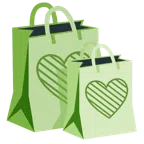 borse della spesa + cuore verde