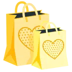 borse della spesa + cuore giallo