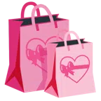 borse della spesa + cuore con fiocco