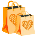 borse della spesa + cuore arancione
