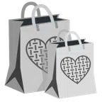 borse della spesa + cuore grigio