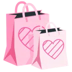 borse della spesa + cuore rosa