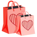 borse della spesa + cuore rosso