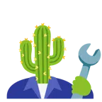 martello e chiave inglese + cactus